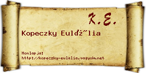 Kopeczky Eulália névjegykártya